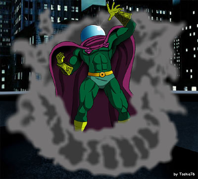 mysterio- کوئینتین بک ملقب به میستریو از اعضای شش خبیث و از دشمنان قدیمی مرد عنکبوتی/اسپایدرمن