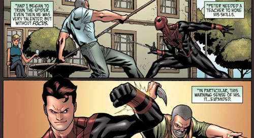 10- میشه حس عنکبوتی را تقویت کرد اسپایدرمن هیچ وقت سعی نکرده که خودش رو تعلیم بده و از این طریق حس عنکبوتی خودش رو تقویت کنه ولی در کمیک  What If? Spider-Man Versus Wolverine #1 که در دنیایی دیگر جریان داشت دیدیم که اسپایدرمن پس از کشتن تصادفی مشعوقه ولورین به نام «چارلی» تصمیم میگیره در روسیه باقی بمونه و در آنجا فردی به نام «نبو» (nebu) جوری او را آموزش میده تا حس عنکبوتی او به حدی برسه که آسیب رساندن به اسپایدرمن غیر ممکن باشه! 9- حس عنکبوتی میتونه بین دوست و دشمن تمایز قائل بشه جس عنکبوتی پیتر خیلی در هشدار دادن در خصوص خطرات احتمالی قوی عمل میکنه ولی  چون میتونه بین دوست و دشمن تمایز قائل بشه بنابراین برایش دردسر ساز شده! مثلا در شماره 114 از کمیک مرد عنکبوتی شگفت انگیز که سال 1972 منتشر شد شاهد بودیم که  اسپایدرمن داره درباره مخفیگاه دکتر اختاپوس اطلاعات جمع میکنه گه ناگهان از پشت سر بهش ضربه میخوره. حس عنکبوتی اش بهش هشدار نداد چون کسی که بهش ضربه زد، زن عمو می بود! در واقع حس عنکبوتی زن عمو می و دیگر دوستان و اشنایان پیتر را خطر محسوب نمیکنه که بخواد درباره آنان به پیتر هشدار بده.  8- میشه از حس عنکبوتی بر علیه اسپایدرمن استفاده کرد حس عنکبوتی قدرت و قابلیت فوق العاده ای برای مرد عنکبوتی محسوب میشه و باهاش تونسته با حریفان بسیار نیرومند تر از خودش مبارزه کنه  ولی برخی تونسته اند راه هایی پیدا کنند تا ازش بر علیه اسپایدرمن استفاده کنند. مثلا در رویداد "جنگ داخلی" ، مرد آهنی با مطالعه روی این قابلیت تونست یک "فرومون" (pheromone) درست کنه تا باهاش حس عنکبوتی اسپایدرمن را منحرف کنه! یعنی کاری کنه که اسپایدرمن در مسیر اشتباهی واکنش نشان بده. در کمیک What If? The Punisher Killed Spider-Man که در دنیای دیگر جریان داشت ، «پانیشر» هفته ها روی اسپایدرمن مطالعه میکنه تا بتونه شیوه ای برای کشتن او پیدا کنه. او در این داستان یک نسخه مصنوعی از دکتر اختاپوس درست و پرش میکنه از مواد منفجره. اسپایدرمن وقتی باهاش مواجه میشه حس عنکبوتی اش فعال میشه ولی به دلایل اشتباهی! یعنی فکر میکنه خطر از جانب دکتر اختاپوسه و حواسش به مواد منفجره نیست. و به همین دلیل از انفجار جون سالم به در نمیبره.   7- حس عنکبوتی میتونه واکنش های اسپایدرمن رو تحت کنترل خودش بگیره حس عنکبوتی اونقدر قدرتمنده که میتونه به طور کامل بدن اسپایدرمن و نوع واکنشش به خطر رو تحت کنترل بگیره! در طول سالهای گذشته هم پیتر جوری خودش رو تعلیم داده که وقتی داره مبارزه میکنه و انواع و اقسام تیر و لیزر و اشعه به سمتش شلیک میشه به حس عنکبوتی اجازه بده حرکاتش رو کنترل کنه. یعنی انگار بدن خودش رو میذاره روی auto pilot ! این باعث میشه که بتونه تمام تمرکز خودش رو بذاره روی نحوه شکست دادن حریف و مجبور نباشه هر لحظه حواسش به جا خالی دادن باشه!   6- حس عنکبوتی برای هر خبیثی جواب نمیده! چندین بار دیده شده به دلایل مختلف حس عنکبوتی در مبارزه با برخی خبیث ها فعال نشده. معروف ترین این شخصیت «ونوم» است. دلیلش اینه که پیتر پارکر برای مدت زیادی سیمبیوت فضایی را بر تن داشت و حس عنکبوتی او بهش عادت کرده بود و دیگه به عنوان یک تهدید اون رو قبول نداشت. به همین دلیل نمیتونه ونوم رو شناسایی کنه و به پیتر هشدار بده. «کارنیج» هم چون از سیمبیوت ونوم ساخته شده حس عنکبوتی اسپایدرمن رو فعال نمیکنه. به همین دلیله که ونوم و کارنیج دو تن از خطرناک ترین و مرگبارترین دشمنان مرد عنکبوتی هستند.  ولی جالبه که بدونید کلون های مرد عنکبوتی این مشکل را ندارند. یعنی مثلا «بن رایلی» ملقب به «اسکارلت اسپایدر» که اخیرا در قالب «شغال» دوباره برگشت، در مبارزه با ونوم از حس عنکبوتی بهره مند است چون سابقه پوشیدن لباس سیمبیوتی رو نداره.   5- راه هایی که اسپایدرمن انتخاب کرد وقتی حس عنکبوتی خودش رو از دست داد گفتم گه اسپایدرمن چند بار به دلایل مختلف حس عنکبوتی خودش رو از دست داد. یک بار رفت پیش «شانگ چی» ملقب به «استاد کنگ فو» (Master of Kung Fu) تا آموزش هنرهای رزمی ببینه و اینجوری بتونه خلا ناشی از نبود حس عنکبوتی خودش رو پر کنه.  یک بار هم مجبور شد زرهی بسازه به نام Spider-Armor MK II تا با قاتلی دیوانه به نام Massacre مواجه بشه. چون پیتر مطمئن بود بدون حس عنکبوتی خودش در مبارزه با Massacre تیر میخوره!  4- میتونه دردناک باشه! اگه حس عنکبوتی زیادی فعال باشه یا نسبت به خطری خیلی بزرگ فعال بشه میتونه به اسپایدرمن آسیب بزنه. ما نمونه بارز این مساله را در شماره 4 از کمیک Nova که سال 2016 چاپ شد. البته این موضوع برای «مایلز مورالز» رخ نداد نه پیتر پارکر ولی اونا حس عنکبوتی مشابه ای دارند. در حین مبارزه که در مخفیگاه زیرزمینی Mole Man رخ میداد، حس عنکبوتی به مایلز هشدار داد که قراره دیوار فرو بریزه. بنابراین خطر خیلی شدید بود و باعث شد مایلز احساس درد شدیدی بکنه.   3- اسپایدرومن دارای حس عنکبوتی نیست! «جسیکا درو» ملقب به زن عنکبوتی یا Spider-Woman دارای حس عنکبوتی نیست و نمیتونه خطرات رو قبل از وقوع تشخیص بده (برای اشنایی با این شخصیت به اینجا بروید). دلیلش اینه که سرگذشت یا اریجین او و همچنین نحوه به دست آوردن قدرت هایش با پیتر پارکر فرق داره. جالبه که او نه تنها این قدرت رو نداره بلکه حتی خبر نداره پیتر همچین قدرتی داره چون در شماره 61 از کمیک New Avengers دیدیم که اسپایدرمن با زن عنکبوتی است  و وقتی به فعال شدن حس عنکبوتی خودش اشاره میکنه اون اصلا متوجه نمیشه داره چی میگه! 2- اسپایدرمن میتونه تا حدی اون رو کنترل کنه! شاید فکر کنید که پیتر پارکر هیچ کنترلی روی حس عنکبوتی خودش نداره و اون هر وقت دلش بخواد بهش هشدار میده و ... ولی اینطور نیست و پیتر میتونه تا حدید اون رو کنترل کنه. مثلا در همون شماره اول از کمیک مرد عنکبوتی شگفت انگیز که قبلا هم در این مقاله بهش اشاره شد و سال 1963 منتشر شد، پیتر حس عنکبوتی خودش رو  جوری متمرکز کرد تا هلی کوپتری که آفتاب پرست داشت باهاش فرار میکرد رو شناسایی کنه!   1- گاهی اوقات نویسنده ها از حس عنکبوتی به میل خودشون استفاده میکنند! http://www.spidey.ir/images/img/content/changed-superpowers/spiderman-spider-sense.jpg خیلی وقتها پیش اومده که به دلایلی نویسنده ها یا یادشون رفته حس عنکبوتی اسپایدرمن رو نشون بدن یا دلشون نخواسته این کار رو بکنند و بیخیالش شده اند! مثلا در دنیای سینمایی مارول (MCU) و فیلم هایی مثل "جنگ داخلی" پیتر در چند صحنه از این حس خودش استفاده کرد ولی در فیلم "بازگشت به خانه" مرد عنکبوتی چندین بار توسط شوکر و والچر غافلگیر میشود و انگار حس عنکبوتی ندارد! «جان واتس» (کارگردان این فیلم) در مصاحبه ای در این باره گفت: "چون در فیلم های قبلی خیلی زیاد و سنگین به حس عنکبوتی پرداخته شده بود ما سعی کردیم کمتر روی آن تکیه کنیم. ولی در قسمت های بعدی دوست داریم بیشتر بهش بپردازیم". ولی معلومه  جان واتس حس کرده بوده چون مرد عنکبوتی در این فیلم لباس اپگرید شده ای داره، پس اگه حس عنکبوتی پیشرفته ای داشته باشه دیگه خیلی قدرتمند میشه. بنابراین کمتر ازش استفاده کرده.