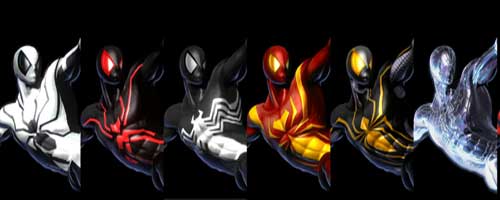 spiderman costumes لباس های مختلف اسپایدرمن